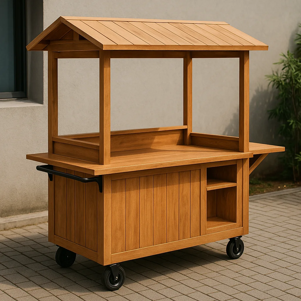 desain gerobak kayu kekinian