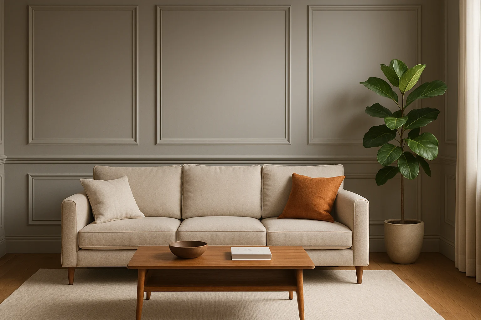 desain wall moulding ruang tamu