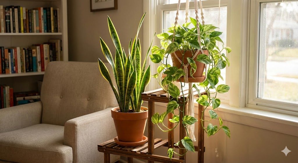 Tanaman Indoor Pembersih Udara: Lidah Mertua & Sirih Gading