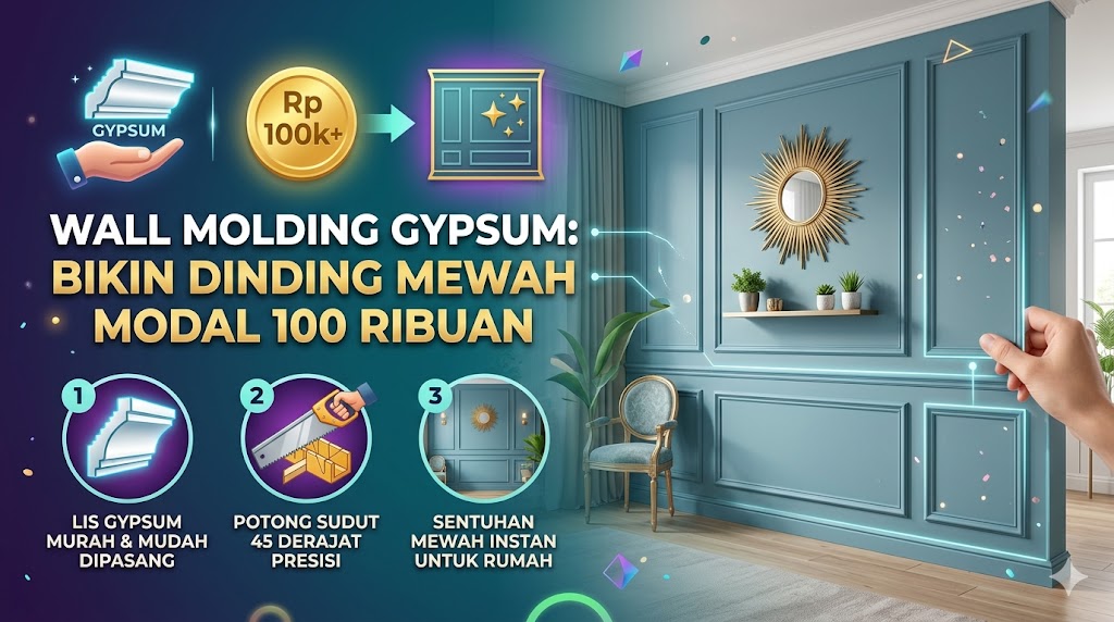 Wall Molding Gypsum: Bikin Dinding Mewah Modal 100 Ribuan
