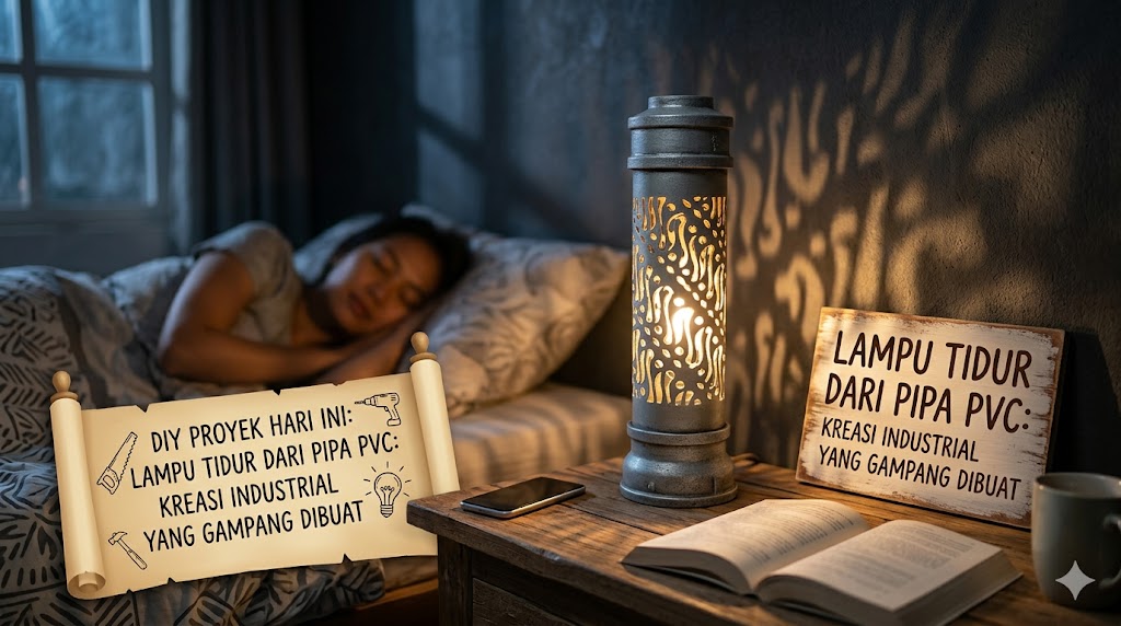 Lampu Tidur dari Pipa PVC: Kreasi Industrial yang Gampang Dibuat